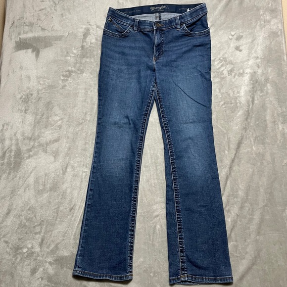Wrangler Willow Ultimate Riding Jean Bootcut Dark Wash Denim Women's Pants - Picture 1 of 9